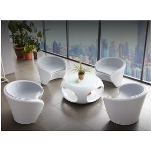 Office Leisure Area Artificial Stone Desk White Bar Table For Working Place