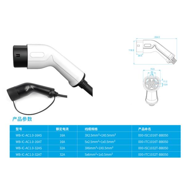 11kw AC Charging Cable Withstand Voltage 2000V for Long-Lasting Electric Vehicles