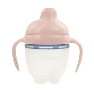 EN1400 5.07oz Silicone Baby Milk Bottle Clear Pink Blue