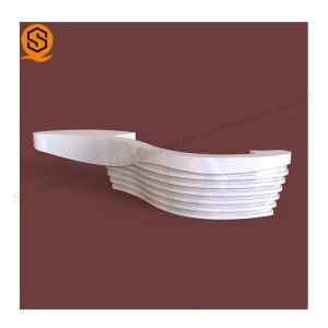 Solid Surface Modern Salon Reception Desk White Curved Reception Desk