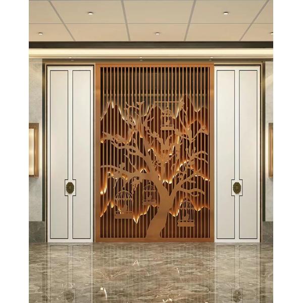 Buy ODM OEM Stainless Steel Hotel Furniture Metal Room Partition Porch Hollowed Out at wholesale prices