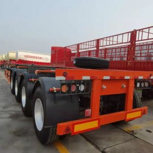 Flatbed Container Chassis Skeleton Semi Truck Trailer with Jost E100 Landing
