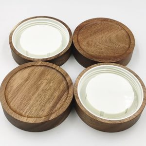 Acacia Wooden Lid for bottle Customized wooden lid with inner PlA screw cap
