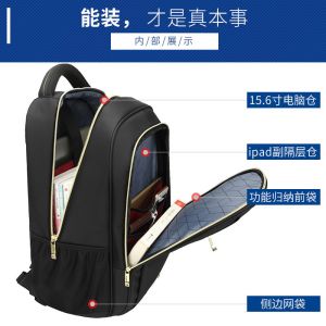 High Capacity Travel Metal Zipper Backpack Fashion Design And Useful