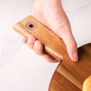 Kitchenware Round Pizza Paddle Acacia Wood Pizza Cutting Board