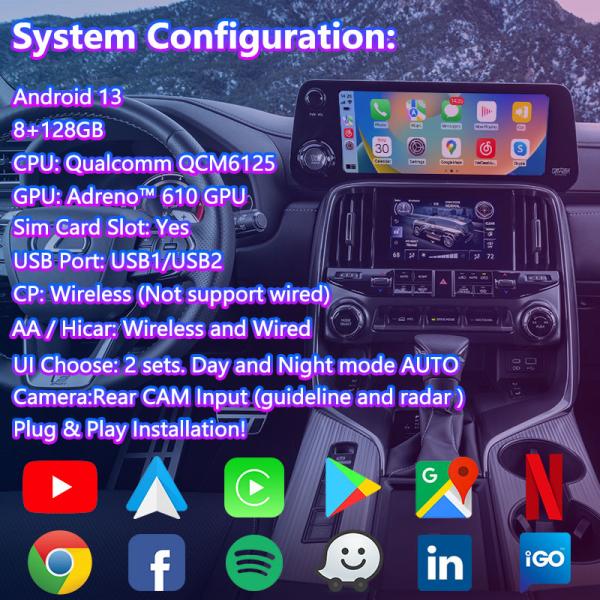 Lsailt Android Carplay Multimedia Video Interface for 2022-Present Lexus LX LX500d LX600 LX700h