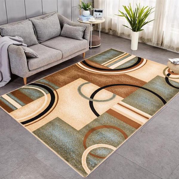 Irregular Geometric Pattern and Watered Living Room, Bedroom Living Room Floor Carpets