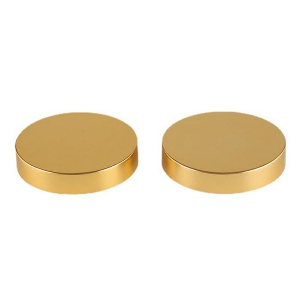 Buy 89mm Shiny Gold Aluminium Cap With PE Liner For Food And Persona Care at wholesale prices