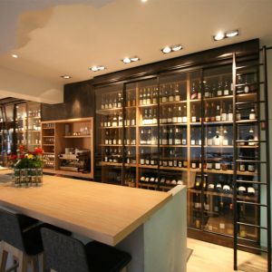 Coating Stainless Steel Bar Cabinet Waterproof Modern Wine Storage Cabinet