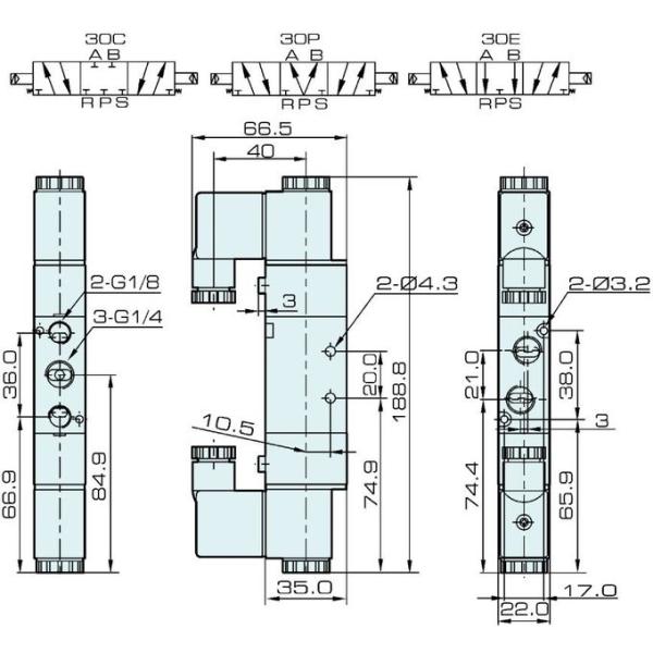 4V230C-08-DC24V Airtac Type Pneumatic Solenoid Valve 5/3 Way 24V DC 0