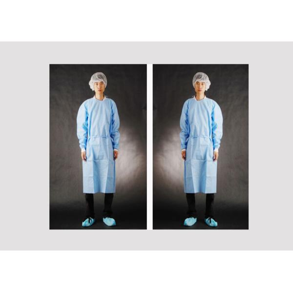 Buy SMS Material Disposable Isolation Gown , Disposable Theatre Gowns Breathable at wholesale prices