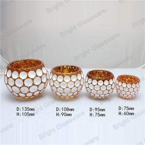 Customized New Design Glass Mosaic Candle Holder