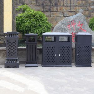 Wholesale Manufacturers Outdoor Garbage Can Single Bucket Chinese Plastic Wood