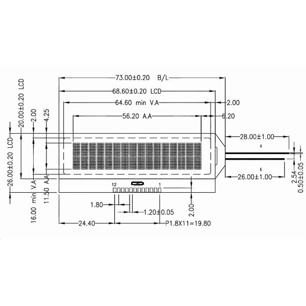 3V COG Monochrome Character LCD Display Module SPI LCD Monitor For Consumer Electronics