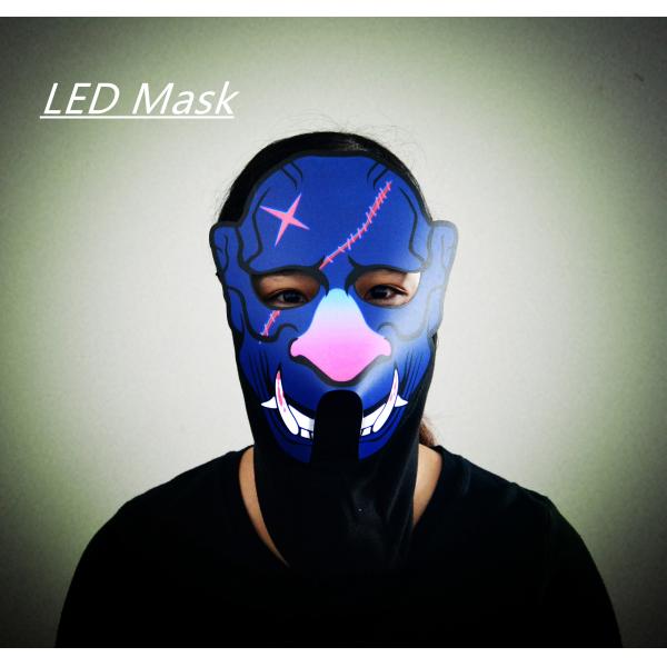 2018 New design for Halloween horror masks sound activated LED mask for Parties ,the mask of warcraft, EL mask