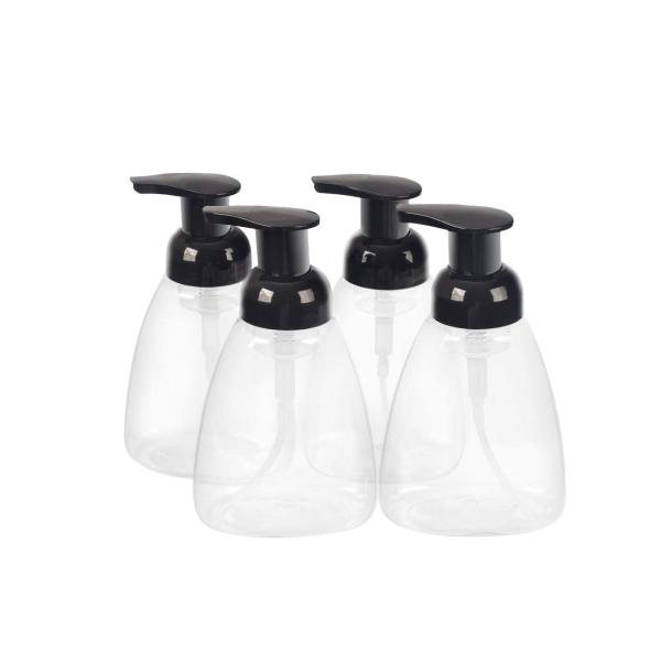 Buy Transparent Plastic Cosmetic Bottles High Strength With Black Foam Pump at wholesale prices