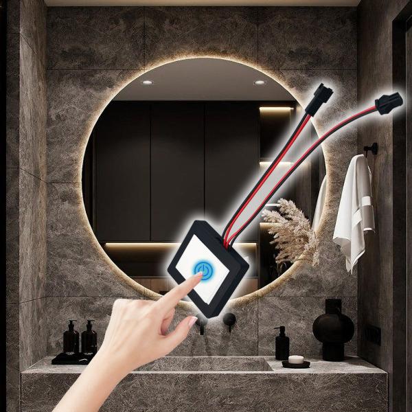 Max. 3A Current Touch Sensor Switch for Mirror 50*46*10mm Product Size Smart LED