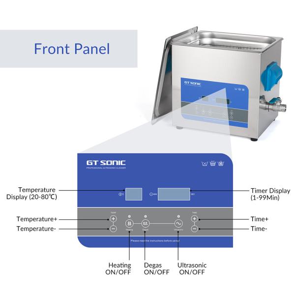 Stainless Steel Ultrasonic Vegetables Cleaner 200w Sonic Cavitation Machine With Knobs