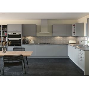 Custom Kitchen Storage Cabinets With Marble / Granite / Quartz Stone Countertop