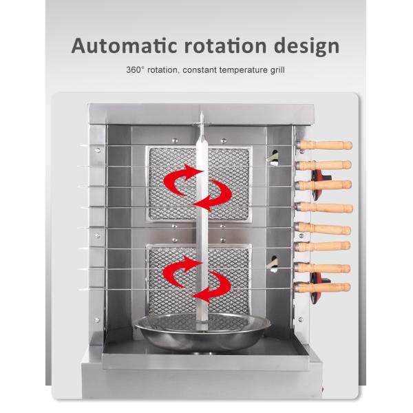 Gas Shawarma Machine 2 Burner Chicken Doner Kebab BBQ Grill Skewers Maker For Outdoor