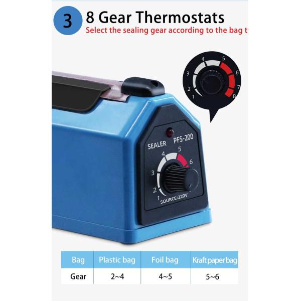 ZEQUAN Food Mini Impulse Heat Sealer for Manual Plastic Bag Sealing and Preservation