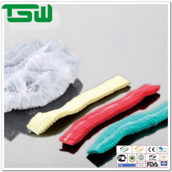 Buy Nonwoven Disposable Bouffant Caps With Elastic Edge at wholesale prices