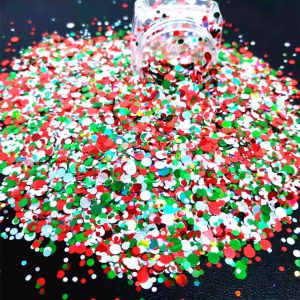 Die Cutting Printing and 1 Color Print Method for Dots Shaped Glitter Xmas