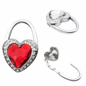 Custom Purse Hook foldable bag holder Folding Beautiful Heart Hanging Bag Hanger