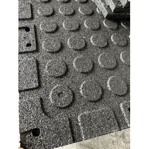 Black Rubber Floor Tiles with Groove Bottom for Gym Equipment and Fitness