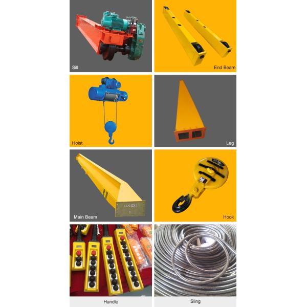 MDG L Type Singe Girder Gantry Lifting Equipment 5 - 50T With Electric Hoist