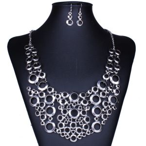 Hot Bohemian National Wind exaggeration ring hollow jewelry necklace connection