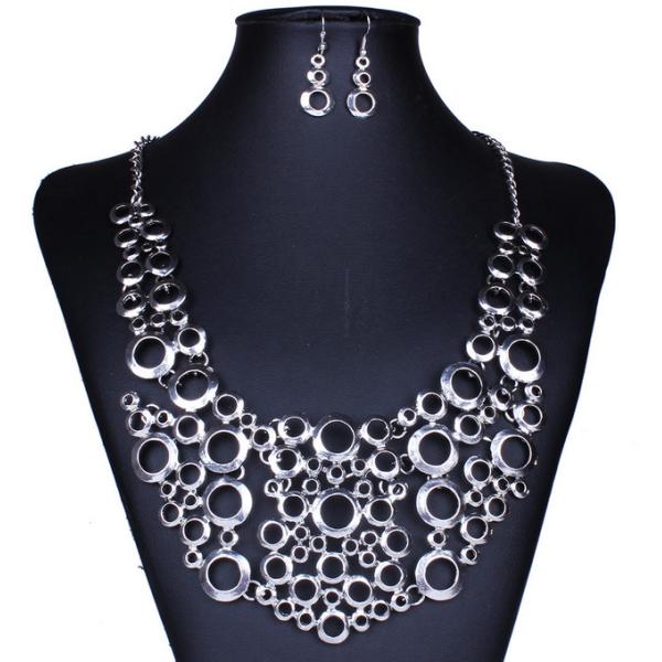 Buy Hot Bohemian National Wind exaggeration ring hollow jewelry necklace connection at wholesale prices