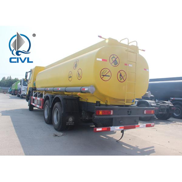 380 Horsepower Oil Tanker Truck 6x4 HOWO fuel tank truck euro II tank volume 38000L Yellow color