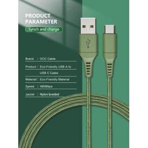 1m Length Data USB Cable Braided Tinned Copper Conductor