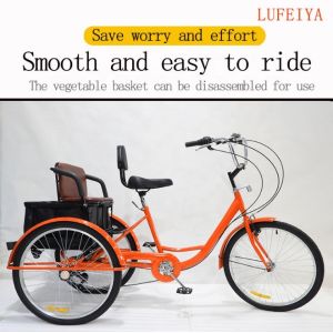 High Load Capacity 150 Kg Pedal Tricycle 24 Inch 7speed Multifunctional Adult