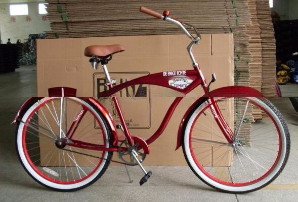 26 Inch Single Speed Adult Beach Cruiser Bike with Metal Tray Convenient Front Tray