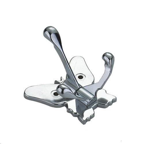 Buy butterfly shape chrome Clothes Hanger Hooks decoration wall double clothes coat hooks at wholesale prices