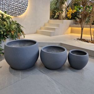 Fireproof Fiber Clay Planter Frost Resistant For Garden