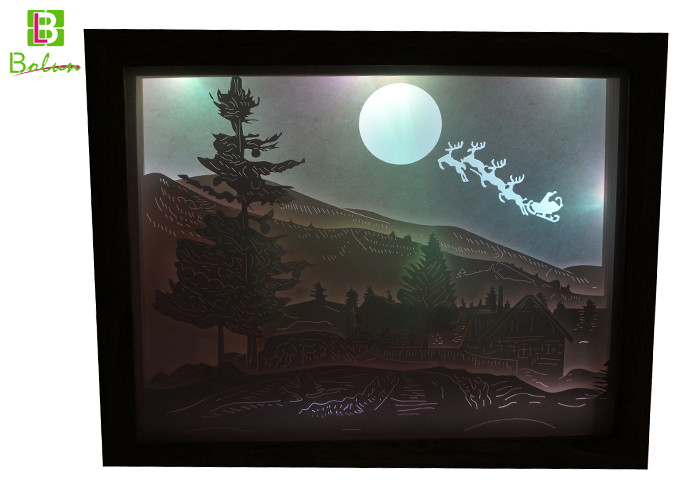 Retail Paper Cut Box Deep Woods Deer Inverted Image LED Backlit Blue Tooth Accessories