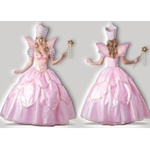 Quality Fairy Godmother 1101 Princess Halloween Costumes Pink Girl With Wings Tiara for sale