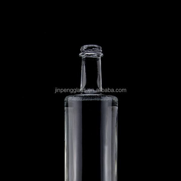 Unique Design 750ml Long Neck Empty Vodka Glass Bottle With Screw Cap Super Flint Glass