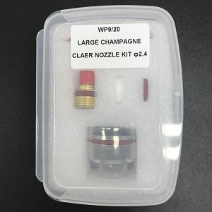 WP-9/20 Large Champagne Clear Quartz Nozzle Kit for 2.4mm Tig Welding Accessorie