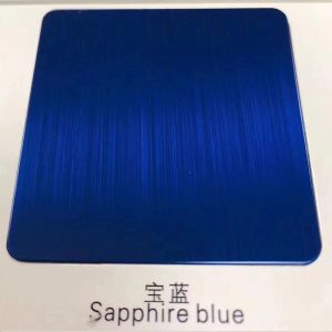 Spot Goods Blue Brushed Stainless Steel Sheet Cold Rolled 0.3mm Thickness