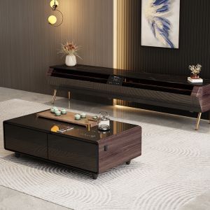 Wireless Charger Coffee Table Modern Smart Furniture with Music Player and