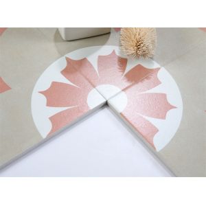 White and Blue Retro Flower Ceramic Rustic Tile 200x200mm