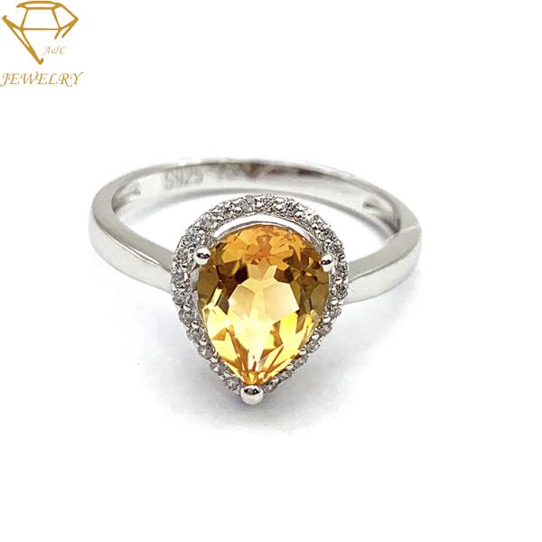 Diamond Wedding 24K Personalized Silver Ring