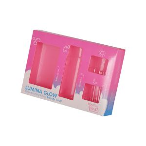 PVC Window Cosmetic Paper Box Skin Care Set Packaging With Plastic Insert