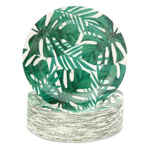 HM20926 SGS Greenery Theme Disposable Dinner Plates