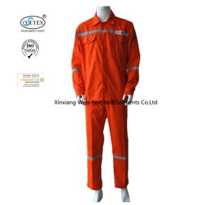 China Orange 100 Cotton EN14116 EN11612 Fire Retardant Suit on sale