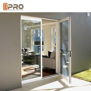 China Custom Residential Aluminium Hinged Doors , Single Casement Bulletproof Glass Security Door on sale